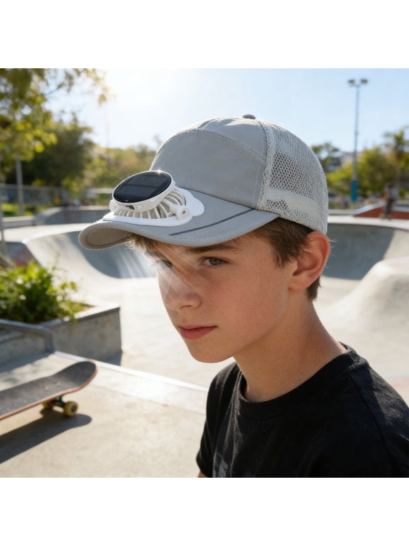 Solar-Powered Fan Sun Hat, USB Rechargeable Baseball Cap with 3-Speed Fans, LED Display, Breathable Mesh, UV Protection for Men Women, Outdoor Work, Hiking, Fishing, Summer