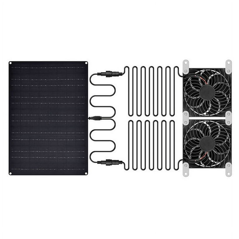 Solar Powered Fan for Dog House 15W Waterproof Solar Panel Dual - Main Image