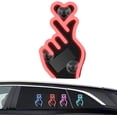 thumbnail image 1 of Solar-Powered Finger Heart Car Window Light, Solar Powered Wireless Led Heart Shape C-Pillar Neon Light, Wireless Suction Mount with Smart Motion Sensor, Ip65 Waterproof, for Valentine‘s Day (Red), 1 of 9