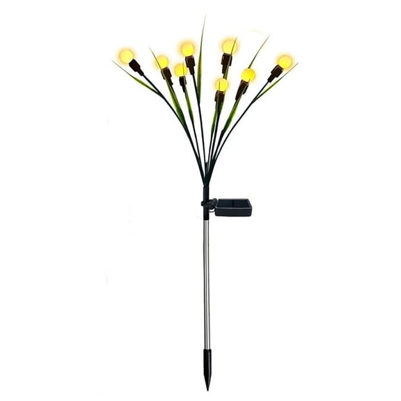 Solar Powered Firefly Ground Light Outdoor Artificial Plants Garden Stake Waterproof Decor For Yard Patio Pathways Green