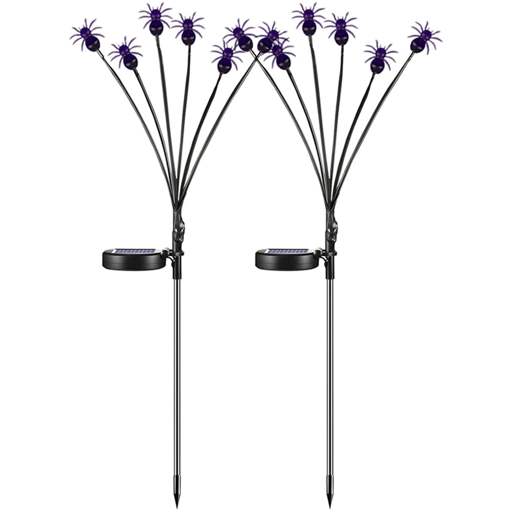 Solar Powered Firefly Lights LED Halloween Pathway Lights for Patio