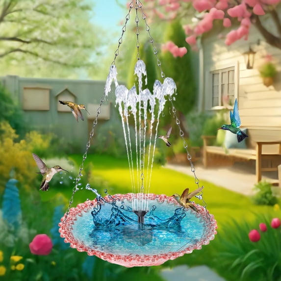 Solar Powered Floating Bird Feeder & Birdbath – 2025 USB Outdoor Hanging Garden Fountain, Multi-Function Bird Watering & Bathing Station Time-Limited Price Slashes & Steals