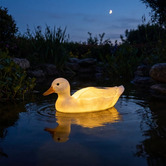 Solar Powered Floating Bird Pool Light, Waterproof Blow Mold Ornament with Warm Night Glow, Pond Garden Deterrent Decor, Approx. 10.6 Inch