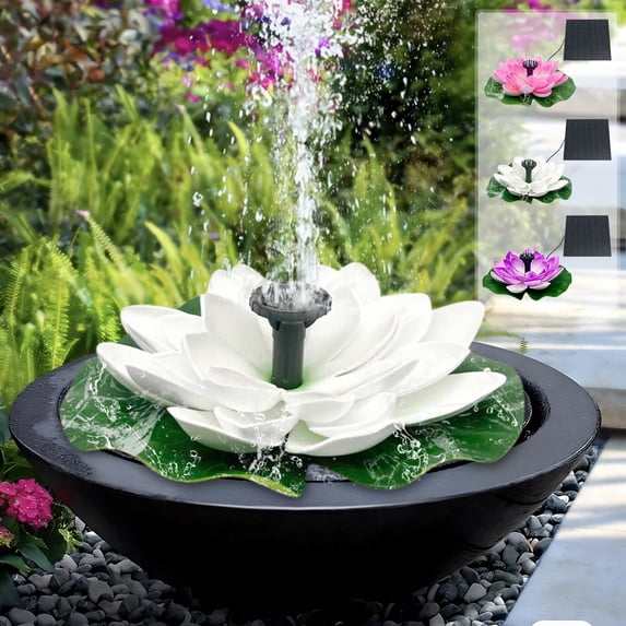 Solar Powered Floating Fountain for Bird Bath, Garden Pond or Pool – Outdoor Water Feature with Multiple Spray Nozzles, 1.2W Solar Pump for Small Ponds and Patio Decor