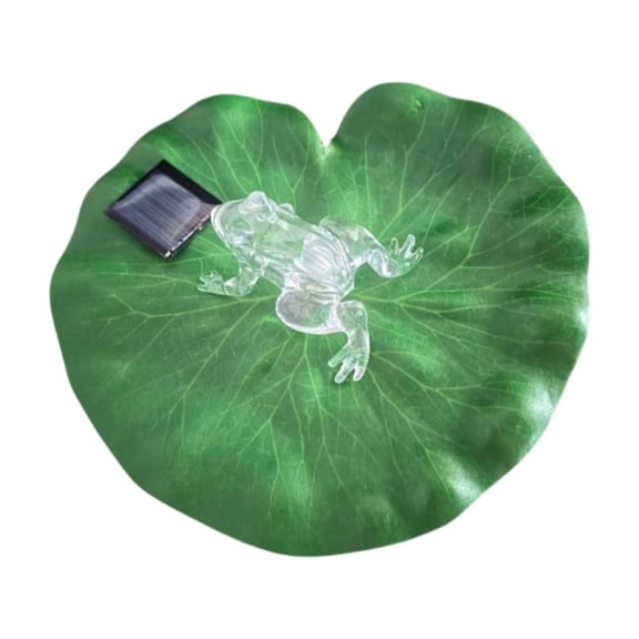 Solar Powered Floating Frog Pond Light with LED Glow, Waterproof Lily Pad Shape Decorative Lamp for Outdoor Pool, Garden, and Fountain Night Illumination