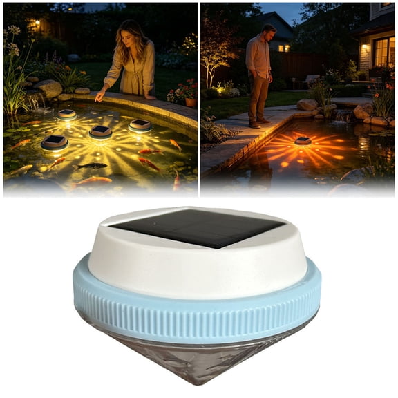 Solar Powered Floating Pond Light, IP45 Waterproof Submersible LED Underwater Pool Lamp, Floating Light for Garden Koi Pond Fountain Backyard Party Night Lighting(Color Light)
