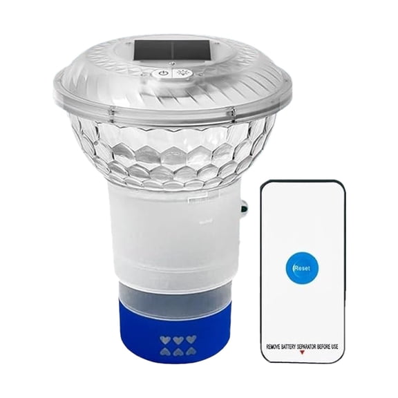 Solar-Powered Floating Pool Light with Remote Control, RGB Color-Changing Projection Light for Outdoor Water Features and Nighttime Ambiance