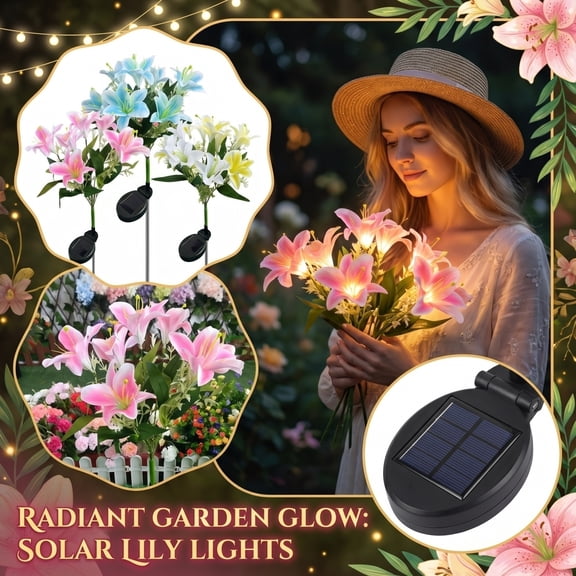 Solar Powered Flower Garden Stake Lights, Outdoor LED Decorative Lamps For Yard Patio Wedding, 10 Pack With Solar Panel And Light Sensor, Durable Weather Resistant Design