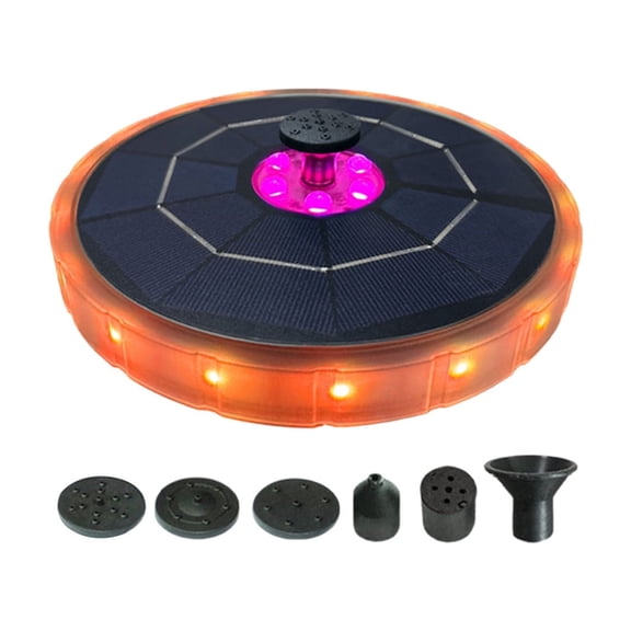 Solar Powered Fountain Outdoor Courtyard Garden Pool Bird Bath Water Feature with LED Lights No Wires Easy Setup
