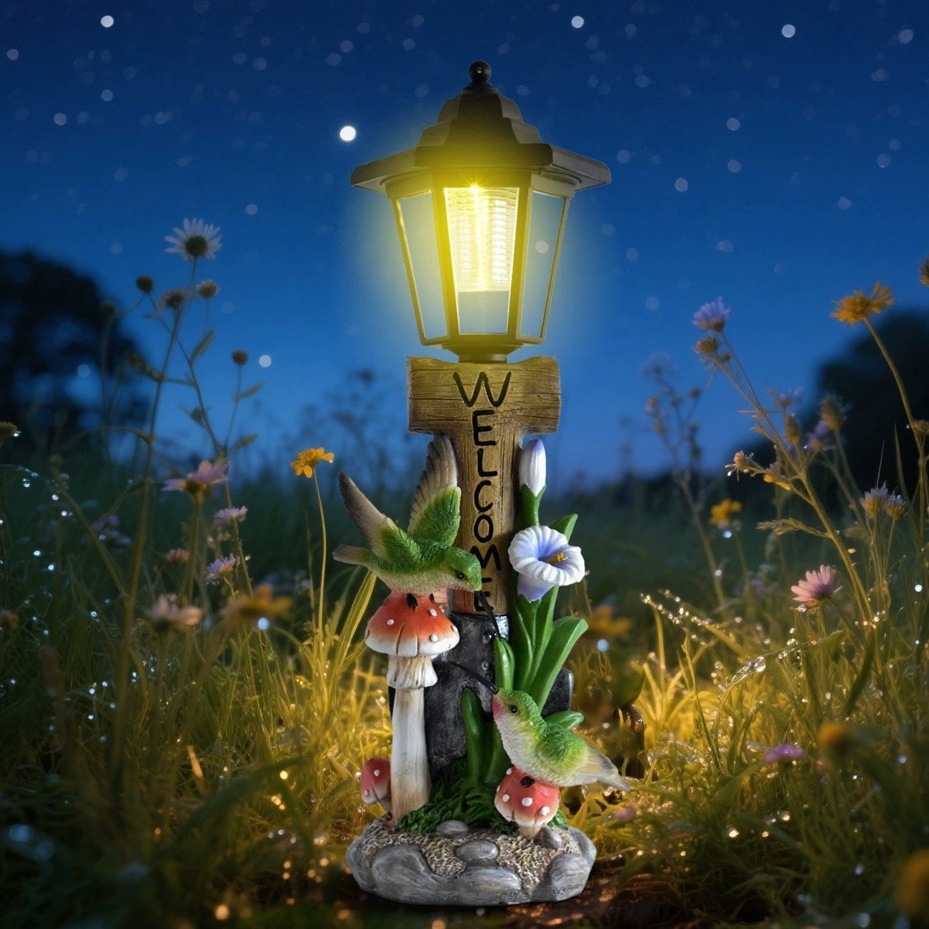 62 Hummin Solar-Powered Garden Decor - Elegant Hummin Gbird Outdoor Porch ...