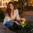 thumbnail image 1 of Solar Powered Garden Flower Stake Lights, IP65 Waterproof LED Floral Lamp, Auto On Outdoor Landscape Lighting For Yard Pathway Patio Backyard Evening Holiday Decoration, 1 of 7
