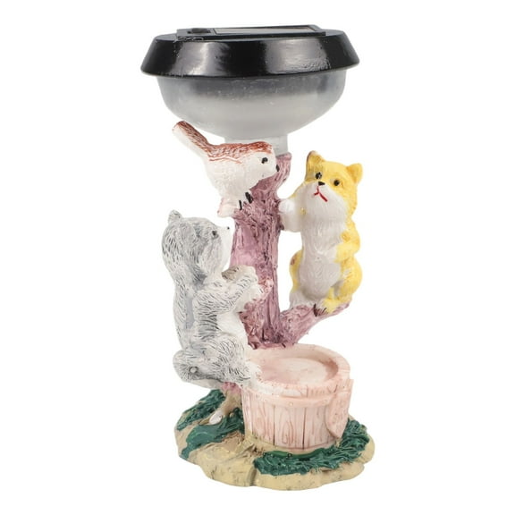 Solar Powered Garden Light Featuring Cat Sculpture For Whimsical Outdoor Touch