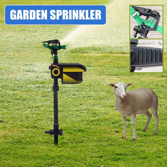 Solar Powered Garden Sprinkler with Motion Sensor, Automatic Irrigation and Animal Deterrent Water Sprayer for Lawn Yard Protection and Plant Watering