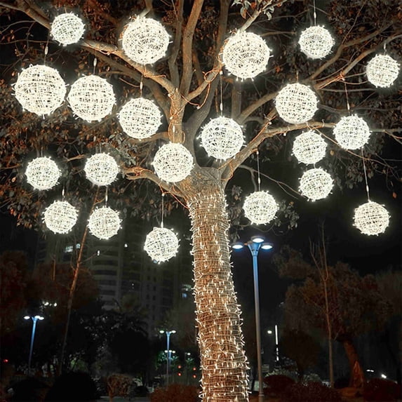 Solar Powered Hanging Ball Lights | Outdoor Waterproof Garden Decoration | Tree & Patio String Lights for Yard, Christmas, and Landscape Beautification