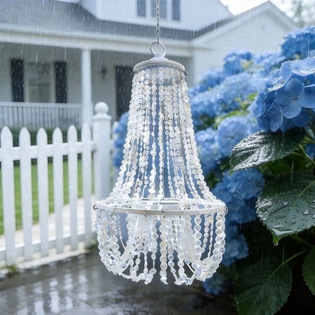 Solar-Powered Hanging Crystal Chandelier – Long-lasting Battery and Rating. A Lantern Suitable for Outdoor Decoration, Ideal for Gardens, Patios, Courtyards, Pavilions, Weddings, Parties, and Chr