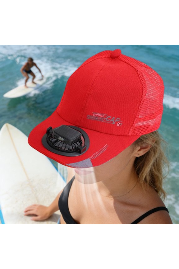 Solar Powered Hat for Men and Women, Rechargeable Cooling Sun Hat with Wide Brim, Mesh Breathable Cap for Summer Outdoor, Fishing, Hiking, Gardening, Beach