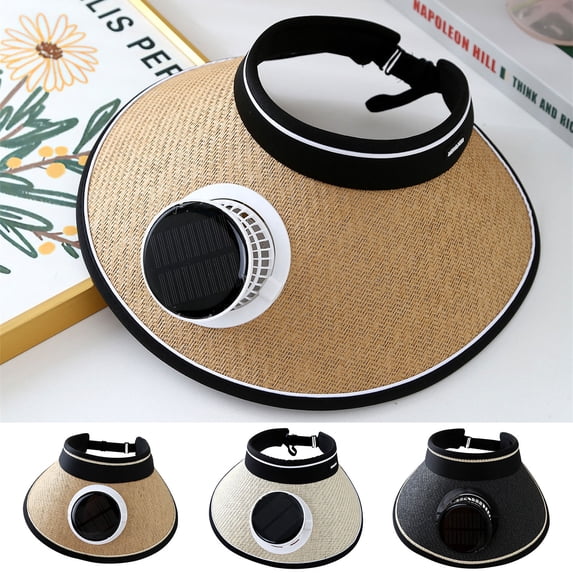 Solar Powered Hat with Fan Wide Brim Detachable Cooling Hat for Hiking Fishing Gardening Breathable Sun Hat by PALIFEUR