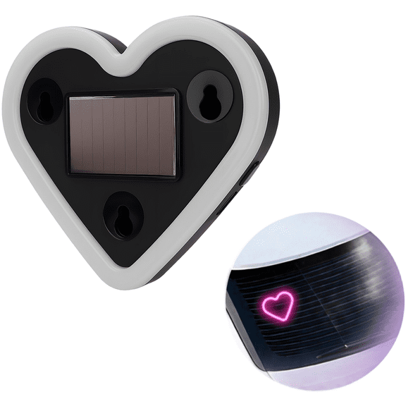 Solar Powered Heart LED Car Light Neon Decoration Multi Color Mood