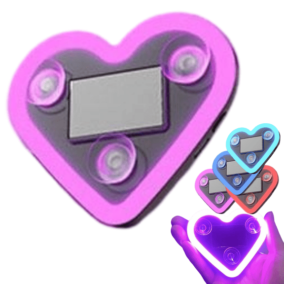 Solar-Powered Heart-Shaped Car LED Ambient Light Car Atmosphere Light, Heart Cars Accessories Neon Light Decor, Switchable 5 Modes, Romantic Lamp for Couples Valentines Day Christmas Night Driving