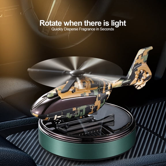 Solar-Powered Helicopter Car Air Freshener - Rotating Aromatherapy Diffuser Ornament - Elevate Your Automotive Decor with Refreshing Fragrances