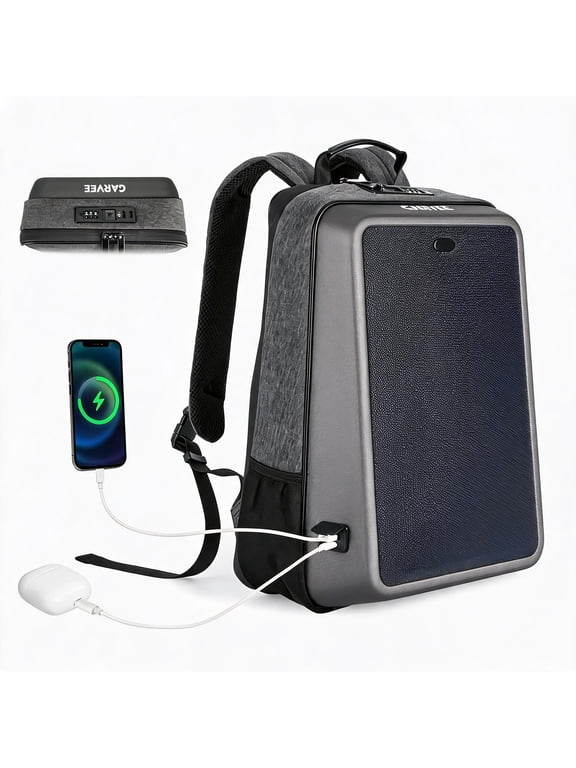 Solar Powered Hiking Backpack 38L-13W IBC Solar Panel-Waterproof Hard Shell-USB 13W 9.9V
