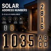 Solar House Number Light for Outside, 7.8-Inch LED Lighted Address Number Sign, 2000mAh Battery, IP67 Waterproof, Warm & Cool White, Auto Dusk-to-Dawn
