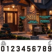 9" Solar House Numbers for Outside, Address Number Sign, Waterproof LED Backlit, 300LM Large Light Up Number Plate for Door, Home 2-Black