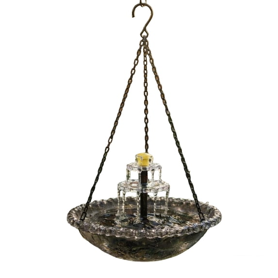 Solar Powered Hummingbird Feeder Fountain Outdoor, 2-in-1 Hummingbird Bath Fountain and Feeder, Hanging Birdbath Bowl for Garden Backyard Patio,Blue