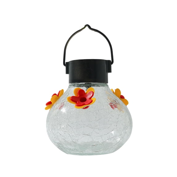 Solar-Powered Hummingbird Feeder with LED Lighting, Beautiful Bird Nest Design for Garden and Patio Decoration, Easy to Hang, Attracts Birds, Perfect for Outdoor Spaces