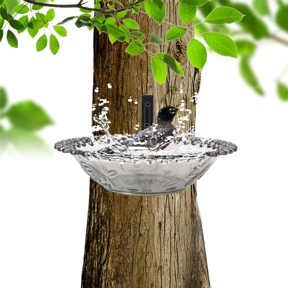 Solar-Powered Hummingbird Feeder Shower Bath with Dripping Water Fountain - Plastic Bird Attractor for Outdoor Gardens, Patios, Yards - Easy Clean Basin & Perch Stations