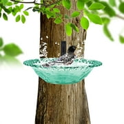 Solar-Powered Hummingbird Feeder Shower Bath with Dripping Water Fountain - Plastic Bird Attractor for Outdoor Gardens, Patios, Yards - Easy Clean Basin & Perch Stations