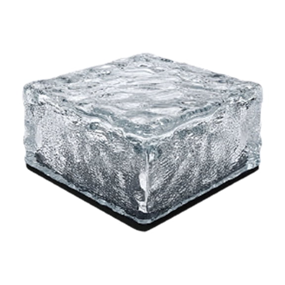Solar‑Powered Ice Brick LED Landscape Light, Frosted Glass Cube Decorative Lamp, Accent For Patio Yard Garden Walkway Lawn And Outdoor Home Decoration