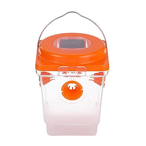 Solar-Powered Insect Trap with Dual Entry Channels for Outdoor Patio and Garden Pest Control, Orange Green and Yellow
