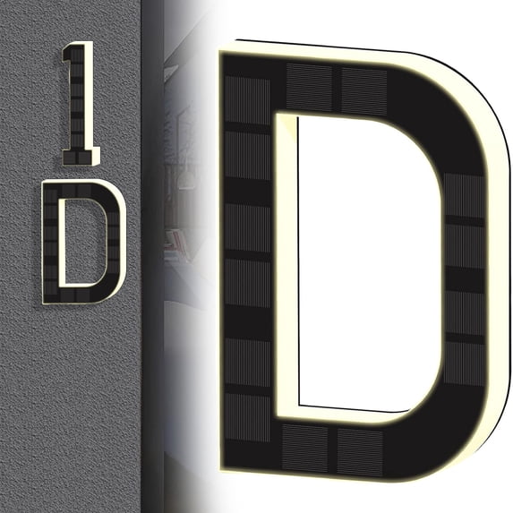 Solar-Powered LED Address Numbers, Illuminated Dusk-to-Dawn House Sign for Outdoor Use