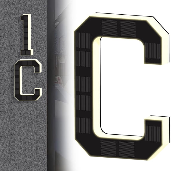 Solar-Powered LED Address Numbers, Illuminated Dusk-to-Dawn House Sign for Outdoor Use
