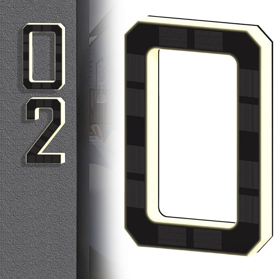 Solar-Powered LED Address Numbers, Illuminated Dusk-to-Dawn House Sign for Outdoor Use
