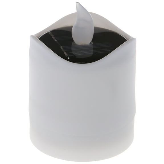 Solar Powered LED Candle Light Yellow Flicker Tea Lamp Festival Wedding Romantic