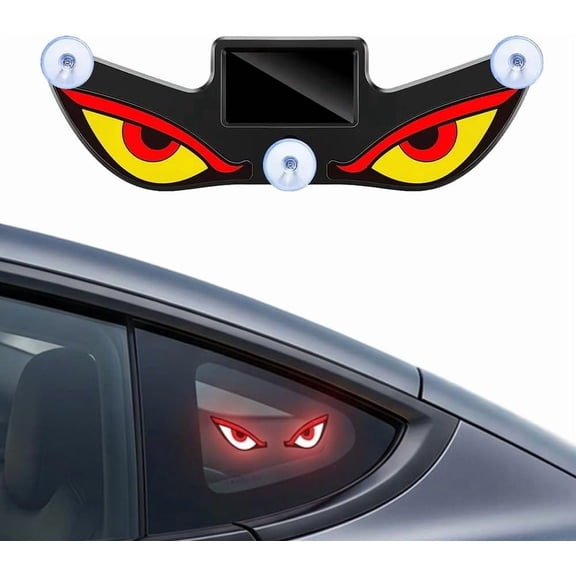 Solar Powered LED Eyes Window Light, Suction Cup, 5 Modes, for Car Windshield and Rear Window
