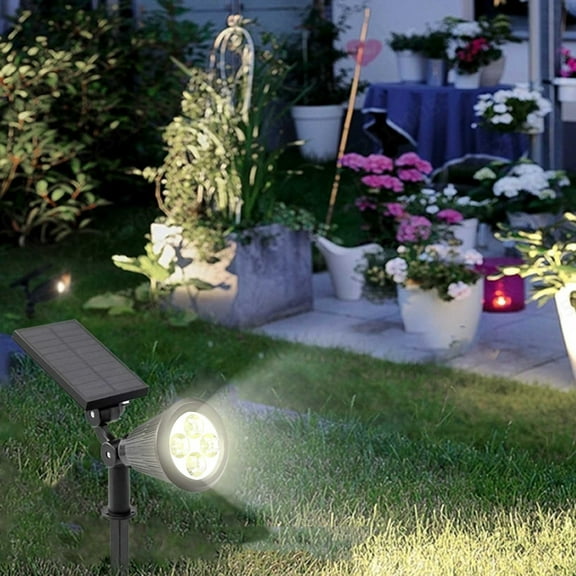 Solar Powered LED Floodlight | 4LED Outdoor Projection Light | 150 Lumens Adjustable | 1200mAh Battery | IP65 Waterproof | Automatic On/Off | Wall or Ground Mount | Garden Yard Pathway Decor