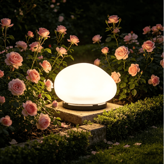 Solar Powered LED Garden Pebble Lights, Waterproof Glass Rock Lights Outdoor, Solar Garden Pebbles for Pathway Walkway Patio Yard Lawn Landscape Decor, Auto On/Off Glowing Stone Lights