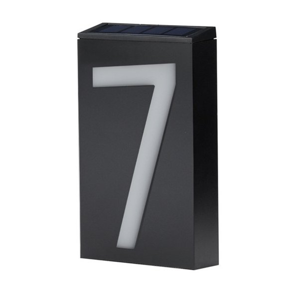 Solar Powered LED House Number Light Outdoor Wall Doorplate Address Sign Waterproof Courtyard Lighting