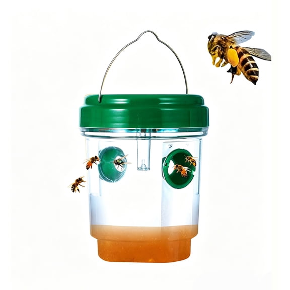 Solar Powered LED Insect Trap Reusable Hanging Fruit Fly Wasp Catcher Outdoor Garden Pest Control Device for Home Patio Farms
