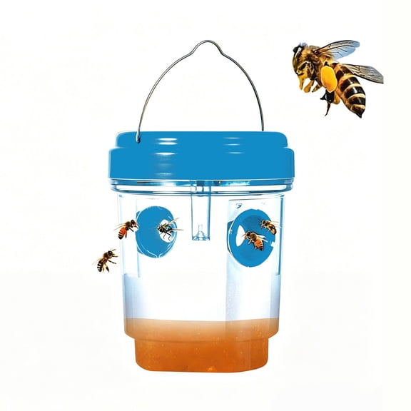 Solar Powered LED Insect Trap Reusable Hanging Fruit Fly Wasp Catcher Outdoor Garden Pest Control Device for Home Patio Farms