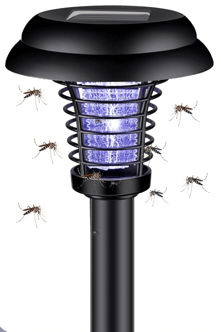 Solar Powered LED Light Pest Bug Zapper Insect Mosquito Killer