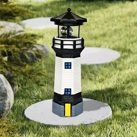 PMMIPNW Outdoor Solar light Tower, Solar Garden Lights Lighthouse Shape for Fence Yard Outdoor Decoration