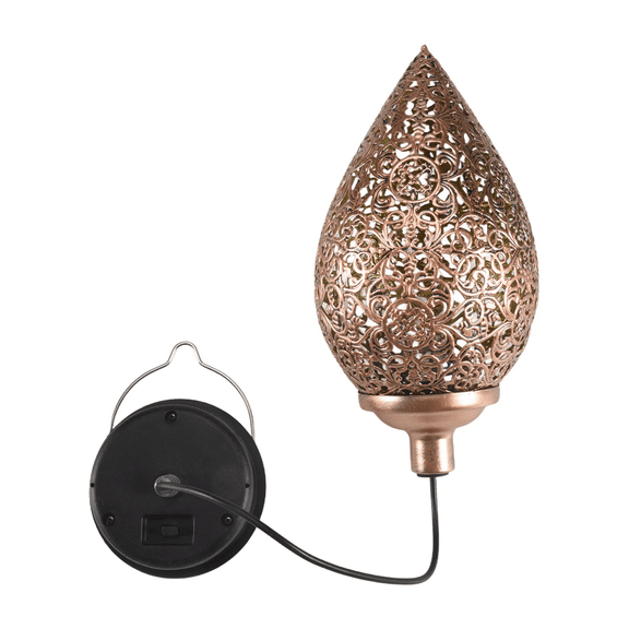 Solar Powered LED Moroccan Hanging Lantern Retro Moroccan Pattern Projection Lamp Outdoor Garden Decor Fairy Light Kit