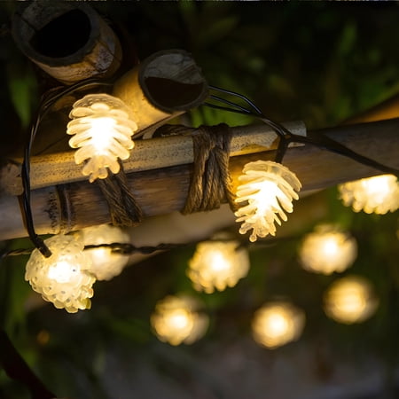 Solar Powered LED Pine Cone String Lights, Outdoor Patio Decoration, Christmas New Year Party Lights, Solar Panel Included, FCC CE Certified, IP44 Rated