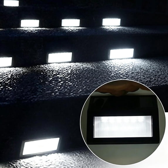 Solar Powered LED Step Light Outdoor Wall Mount Fixture for Deck Fence Staircase and Garden Pathway Automatic Dusk to Dawn Operation Sleek Oval Design for Exterior Home Improvement