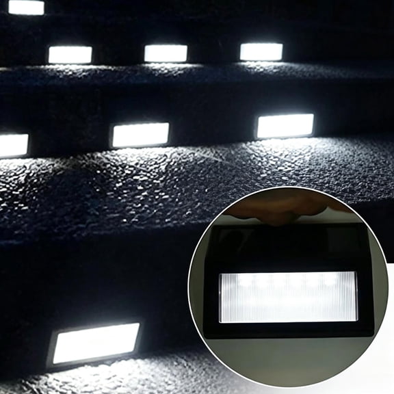 Solar Powered LED Step Light Outdoor Wall Mount Fixture for Deck Fence Staircase and Garden Pathway Automatic Dusk to Dawn Operation Sleek Oval Design for Exterior Home Improvement