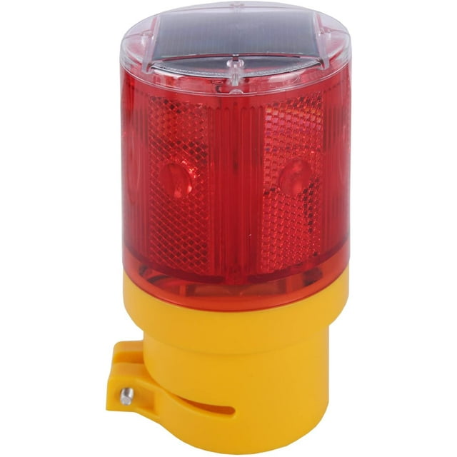 Solar Powered LED Strobe Warning Light Garden Lamp Flashing Barricade